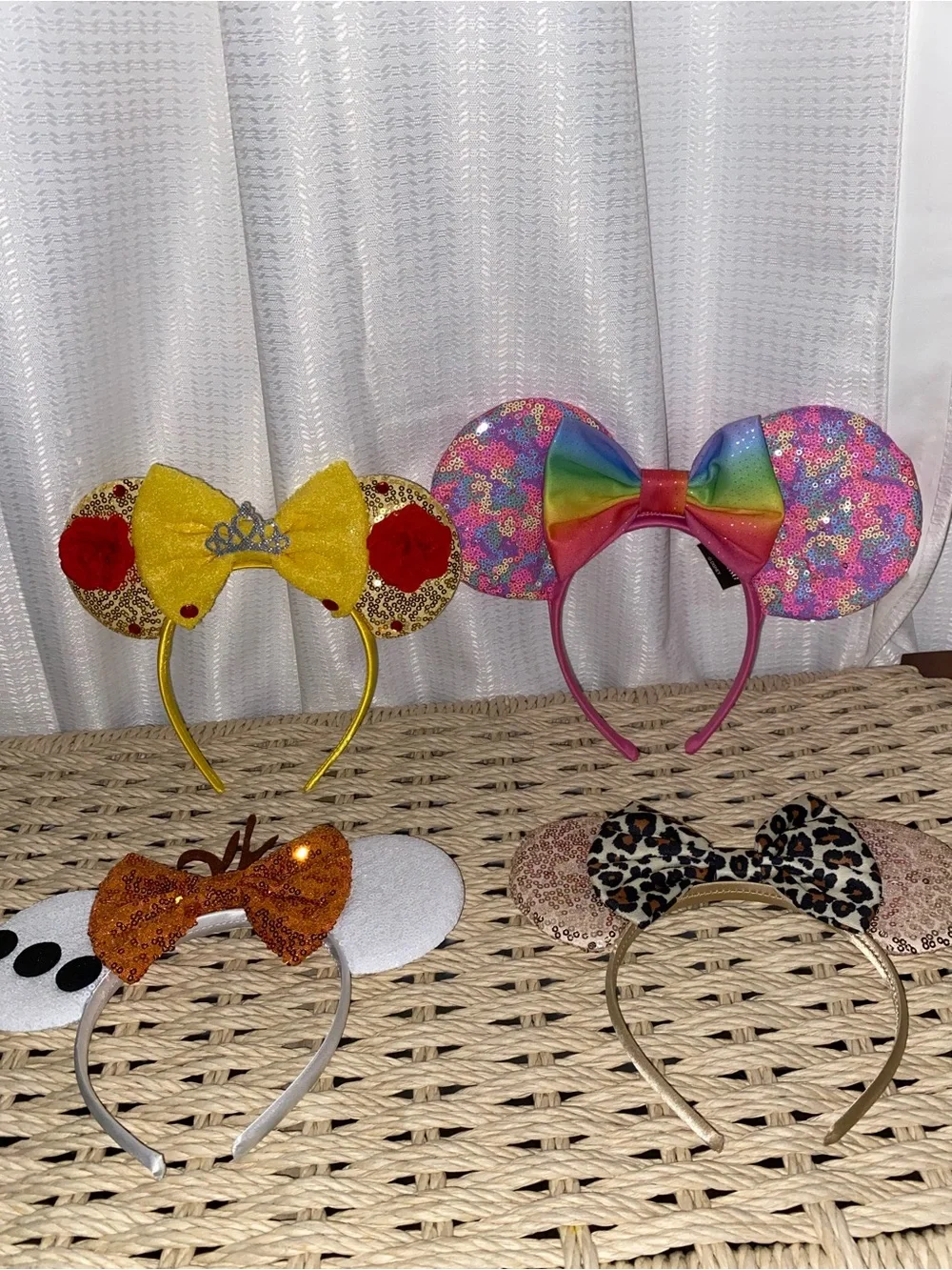 Colorful Sequin Mouse Ear Headbands - Yellow, Rainbow, Orange, Leopard